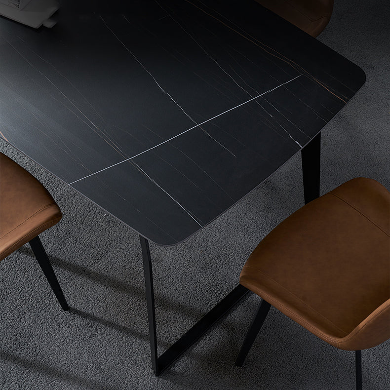 Modern 1/4/5/6/7 Pieces Furniture White Rectangle Sintered Stone Dining Room Set Clearhalo 'Dining Room Sets' 'Dining Tables & Seating' 'dining_room_set' 'furn' 'furn_dining_room_set' 'Furniture' 'furniture_dining_room_set' 'Kitchen & Dining Furniture' 'kitchen&dining_furn' 'kitchen' 4556462