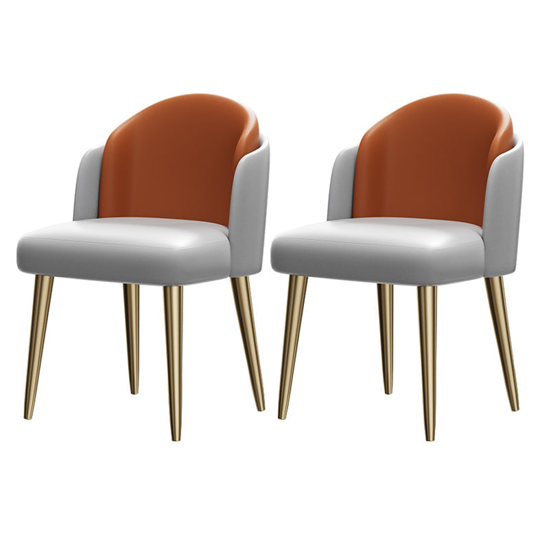 Nordic Style 1/2/5/7 Pieces Dinette Set White Sintered Stone Top Dining Table Set 2 Orange Chairs Clearhalo 'Dining Room Sets' 'Dining Tables & Seating' 'dining_room_set' 'furn' 'furn_dining_room_set' 'Furniture' 'furniture_dining_room_set' 'Kitchen & Dining Furniture' 'kitchen&dining_furn' 'kitchen' 4556472