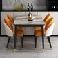 Nordic 1/2/5/7 Pieces Dining Set Rectangular Sintered Stone Dining Table Set for Home Use 5 Pieces: Table, 4 Orange Chairs Clearhalo 'Dining Room Sets' 'Dining Tables & Seating' 'dining_room_set' 'furn' 'furn_dining_room_set' 'Furniture' 'furniture_dining_room_set' 'Kitchen & Dining Furniture' 'kitchen&dining_furn' 'kitchen' 4556496