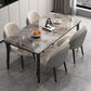 Nordic 1/2/5/7 Pieces Dining Set Rectangular Sintered Stone Dining Table Set for Home Use 5 Pieces: Table, 4 Beige Chairs Clearhalo 'Dining Room Sets' 'Dining Tables & Seating' 'dining_room_set' 'furn' 'furn_dining_room_set' 'Furniture' 'furniture_dining_room_set' 'Kitchen & Dining Furniture' 'kitchen&dining_furn' 'kitchen' 4556499
