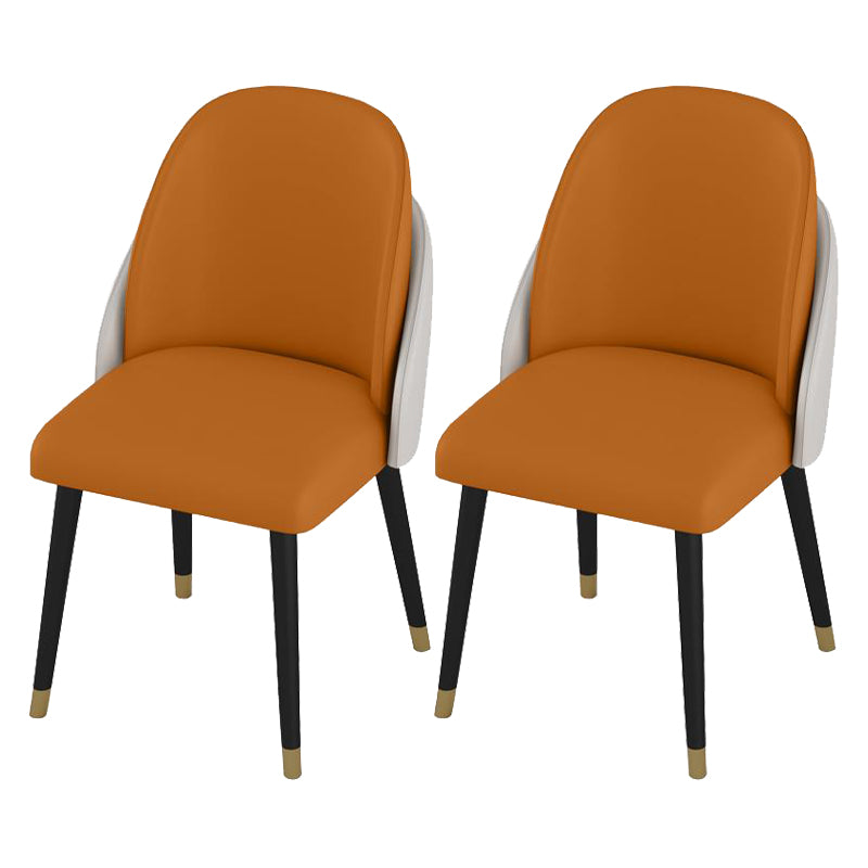 Nordic 1/2/5/7 Pieces Dining Set Rectangular Sintered Stone Dining Table Set for Home Use 2 Orange Chairs Clearhalo 'Dining Room Sets' 'Dining Tables & Seating' 'dining_room_set' 'furn' 'furn_dining_room_set' 'Furniture' 'furniture_dining_room_set' 'Kitchen & Dining Furniture' 'kitchen&dining_furn' 'kitchen' 4556500