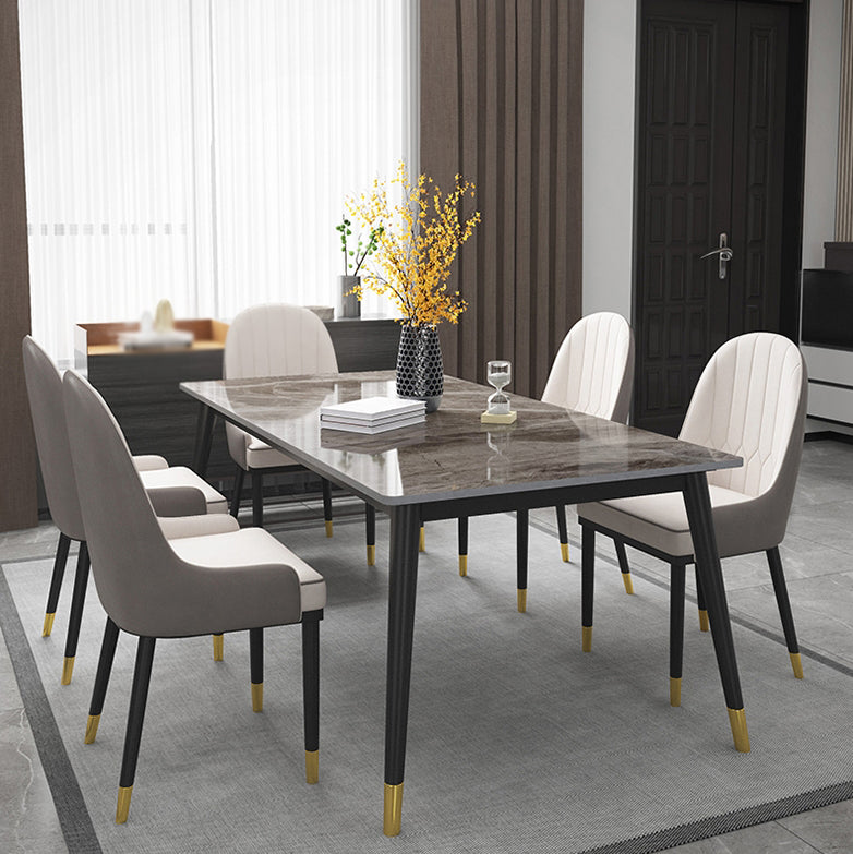 Nordic 1/2/5/7 Pieces Dining Set Rectangular Sintered Stone Dining Table Set for Home Use Clearhalo 'Dining Room Sets' 'Dining Tables & Seating' 'dining_room_set' 'furn' 'furn_dining_room_set' 'Furniture' 'furniture_dining_room_set' 'Kitchen & Dining Furniture' 'kitchen&dining_furn' 'kitchen' 4556507
