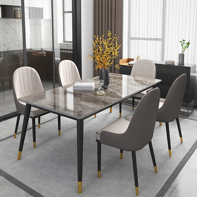 Nordic 1/2/5/7 Pieces Dining Set Rectangular Sintered Stone Dining Table Set for Home Use Clearhalo 'Dining Room Sets' 'Dining Tables & Seating' 'dining_room_set' 'furn' 'furn_dining_room_set' 'Furniture' 'furniture_dining_room_set' 'Kitchen & Dining Furniture' 'kitchen&dining_furn' 'kitchen' 4556508
