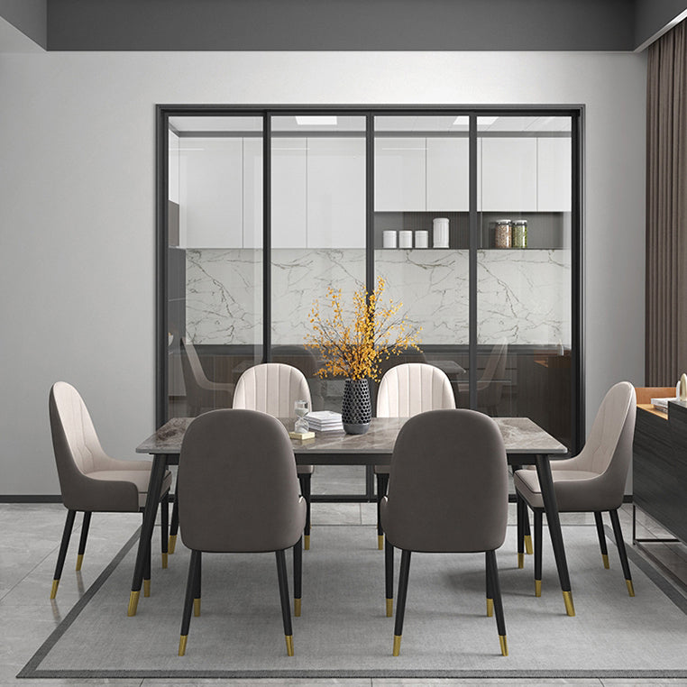 Nordic 1/2/5/7 Pieces Dining Set Rectangular Sintered Stone Dining Table Set for Home Use Clearhalo 'Dining Room Sets' 'Dining Tables & Seating' 'dining_room_set' 'furn' 'furn_dining_room_set' 'Furniture' 'furniture_dining_room_set' 'Kitchen & Dining Furniture' 'kitchen&dining_furn' 'kitchen' 4556510