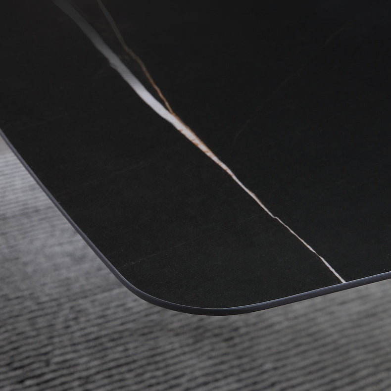 1/4/5/7 Pieces Modern Furniture Black Rectangle Stone Top Dining Room Set Clearhalo 'Dining Room Sets' 'Dining Tables & Seating' 'dining_room_set' 'furn' 'furn_dining_room_set' 'Furniture' 'furniture_dining_room_set' 'Kitchen & Dining Furniture' 'kitchen&dining_furn' 'kitchen' 4556523