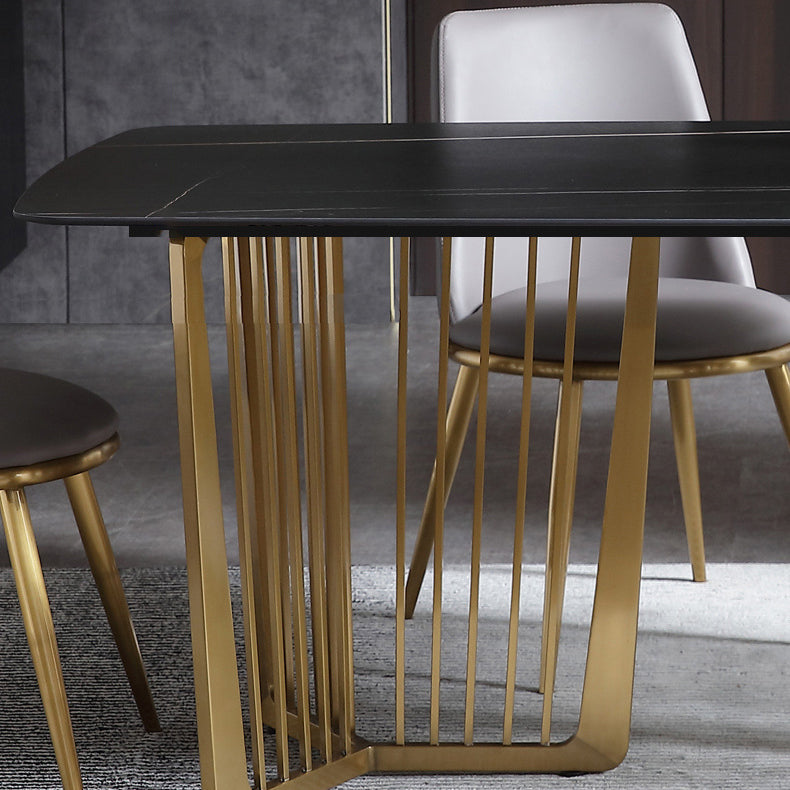 1/4/5/7 Pieces Modern Furniture Black Rectangle Stone Top Dining Room Set Clearhalo 'Dining Room Sets' 'Dining Tables & Seating' 'dining_room_set' 'furn' 'furn_dining_room_set' 'Furniture' 'furniture_dining_room_set' 'Kitchen & Dining Furniture' 'kitchen&dining_furn' 'kitchen' 4556525