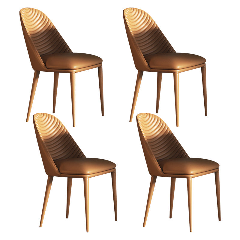 Scandinavian Design 1/4/5/7 Pieces Furniture White Sintered Stone Dining Table Set 4 Orange Chairs Clearhalo 'Dining Room Sets' 'Dining Tables & Seating' 'dining_room_set' 'furn' 'furn_dining_room_set' 'Furniture' 'furniture_dining_room_set' 'Kitchen & Dining Furniture' 'kitchen&dining_furn' 'kitchen' 4556533