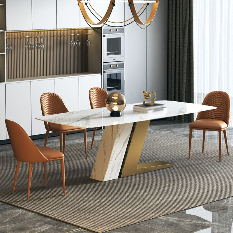Scandinavian Design 1/4/5/7 Pieces Furniture White Sintered Stone Dining Table Set Clearhalo 'Dining Room Sets' 'Dining Tables & Seating' 'dining_room_set' 'furn' 'furn_dining_room_set' 'Furniture' 'furniture_dining_room_set' 'Kitchen & Dining Furniture' 'kitchen&dining_furn' 'kitchen' 4556535