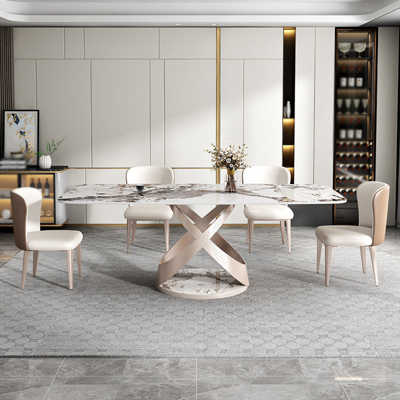 Contemporary 1/4/5/7 Pieces Dining Set Sintered Stone Dining Table for Kitchen Clearhalo 'Dining Room Sets' 'Dining Tables & Seating' 'dining_room_set' 'furn' 'furn_dining_room_set' 'Furniture' 'furniture_dining_room_set' 'Kitchen & Dining Furniture' 'kitchen&dining_furn' 'kitchen' 4556550