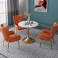 Glam Style 1/2/3/4/5 Pieces Dining Set Stone Top Dining Furniture Set for Living Room 4 Pieces: Table, 3 Orange Chairs Clearhalo 'Dining Room Sets' 'Dining Tables & Seating' 'dining_room_set' 'furn' 'furn_dining_room_set' 'Furniture' 'furniture_dining_room_set' 'Kitchen & Dining Furniture' 'kitchen&dining_furn' 'kitchen' 4556567