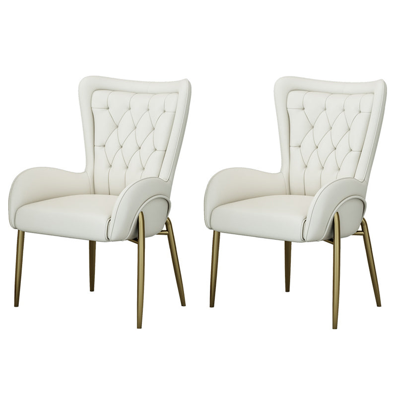 Glam Style 1/2/3/4/5 Pieces Dining Set Stone Top Dining Furniture Set for Living Room 2 White Chairs Clearhalo 'Dining Room Sets' 'Dining Tables & Seating' 'dining_room_set' 'furn' 'furn_dining_room_set' 'Furniture' 'furniture_dining_room_set' 'Kitchen & Dining Furniture' 'kitchen&dining_furn' 'kitchen' 4556571