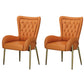 Glam Style 1/2/3/4/5 Pieces Dining Set Stone Top Dining Furniture Set for Living Room 2 Orange Chairs Clearhalo 'Dining Room Sets' 'Dining Tables & Seating' 'dining_room_set' 'furn' 'furn_dining_room_set' 'Furniture' 'furniture_dining_room_set' 'Kitchen & Dining Furniture' 'kitchen&dining_furn' 'kitchen' 4556573