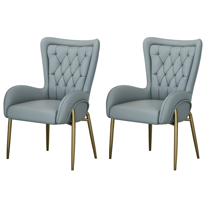 Glam Style 1/2/3/4/5 Pieces Dining Set Stone Top Dining Furniture Set for Living Room 2 Grey Chairs Clearhalo 'Dining Room Sets' 'Dining Tables & Seating' 'dining_room_set' 'furn' 'furn_dining_room_set' 'Furniture' 'furniture_dining_room_set' 'Kitchen & Dining Furniture' 'kitchen&dining_furn' 'kitchen' 4556574