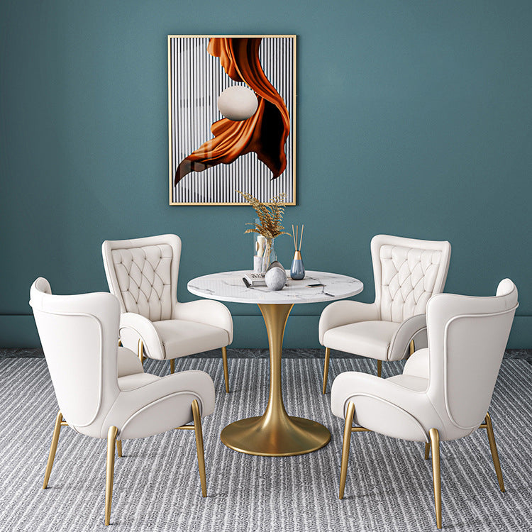 Glam Style 1/2/3/4/5 Pieces Dining Set Stone Top Dining Furniture Set for Living Room Clearhalo 'Dining Room Sets' 'Dining Tables & Seating' 'dining_room_set' 'furn' 'furn_dining_room_set' 'Furniture' 'furniture_dining_room_set' 'Kitchen & Dining Furniture' 'kitchen&dining_furn' 'kitchen' 4556577