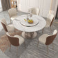 Modern Style 1/3/4/5/7/9 Pieces Dining Sintered Stone Dining Table Set with Metal Legs 7 Pieces: Table, 6 Chairs Clearhalo 'Dining Room Sets' 'Dining Tables & Seating' 'dining_room_set' 'furn' 'furn_dining_room_set' 'Furniture' 'furniture_dining_room_set' 'Kitchen & Dining Furniture' 'kitchen&dining_furn' 'kitchen' 4556584