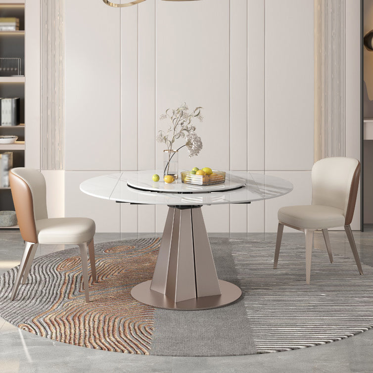 Modern Style 1/3/4/5/7/9 Pieces Dining Sintered Stone Dining Table Set with Metal Legs 3 Pieces: Table, 2 Chairs Clearhalo 'Dining Room Sets' 'Dining Tables & Seating' 'dining_room_set' 'furn' 'furn_dining_room_set' 'Furniture' 'furniture_dining_room_set' 'Kitchen & Dining Furniture' 'kitchen&dining_furn' 'kitchen' 4556585