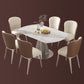 Modern Style 1/3/4/5/7/9 Pieces Dining Sintered Stone Dining Table Set with Metal Legs Clearhalo 'Dining Room Sets' 'Dining Tables & Seating' 'dining_room_set' 'furn' 'furn_dining_room_set' 'Furniture' 'furniture_dining_room_set' 'Kitchen & Dining Furniture' 'kitchen&dining_furn' 'kitchen' 4556596