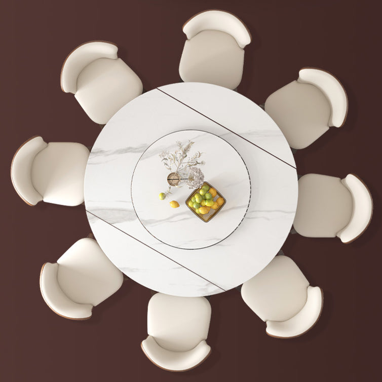 Modern Style 1/3/4/5/7/9 Pieces Dining Sintered Stone Dining Table Set with Metal Legs Clearhalo 'Dining Room Sets' 'Dining Tables & Seating' 'dining_room_set' 'furn' 'furn_dining_room_set' 'Furniture' 'furniture_dining_room_set' 'Kitchen & Dining Furniture' 'kitchen&dining_furn' 'kitchen' 4556597