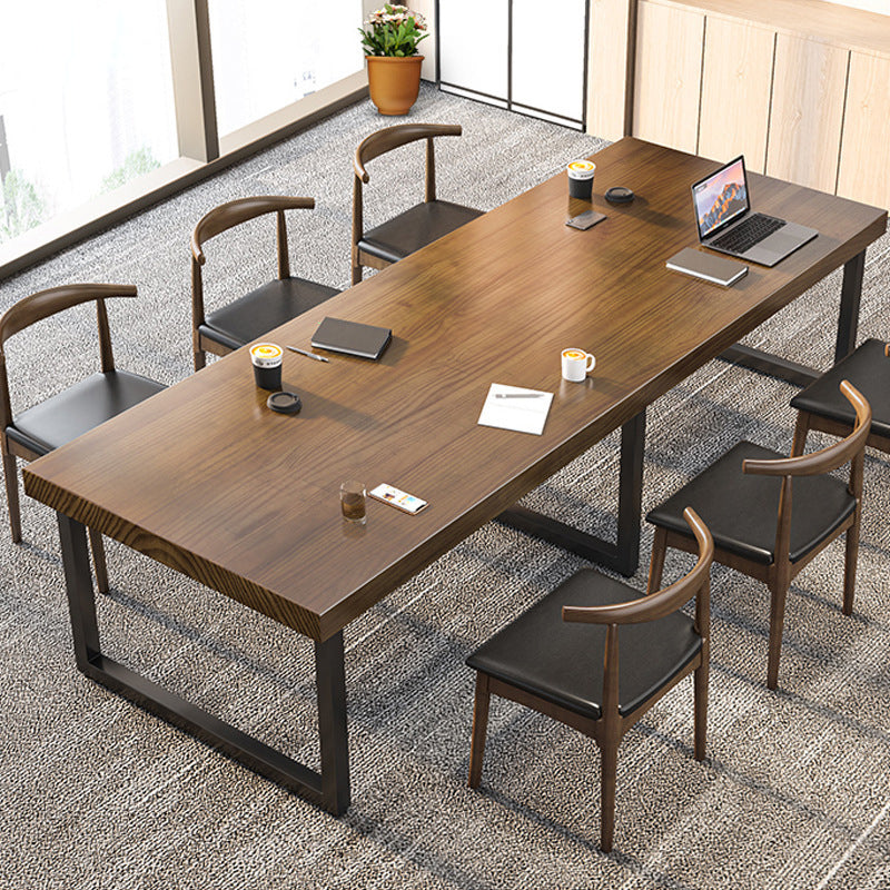 Modern 1/2/5/7/10 Pieces Dining Set Solid Wood Dining Table Set for Dining Areas 7 Pieces: Table, 6 Chairs Clearhalo 'Dining Room Sets' 'Dining Tables & Seating' 'dining_room_set' 'furn' 'furn_dining_room_set' 'Furniture' 'furniture_dining_room_set' 'Kitchen & Dining Furniture' 'kitchen&dining_furn' 'kitchen' 4556604