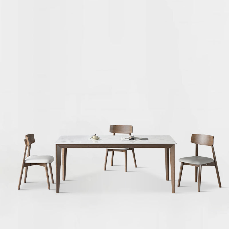 1/3/4/5 Pieces Ash Wood Dining Table Set with White Sintered Stone Top Modern Dinette Set 4 Pieces: Table, 3 Chairs Clearhalo 'Dining Room Sets' 'Dining Tables & Seating' 'dining_room_set' 'furn' 'furn_dining_room_set' 'Furniture' 'furniture_dining_room_set' 'Kitchen & Dining Furniture' 'kitchen&dining_furn' 'kitchen' 4556623