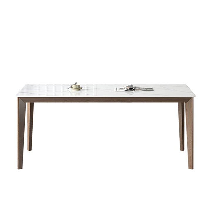 1/3/4/5 Pieces Ash Wood Dining Table Set with White Sintered Stone Top Modern Dinette Set White 70.9"L x 35.4"W Clearhalo 'Dining Room Sets' 'Dining Tables & Seating' 'dining_room_set' 'furn' 'furn_dining_room_set' 'Furniture' 'furniture_dining_room_set' 'Kitchen & Dining Furniture' 'kitchen&dining_furn' 'kitchen' 4556627