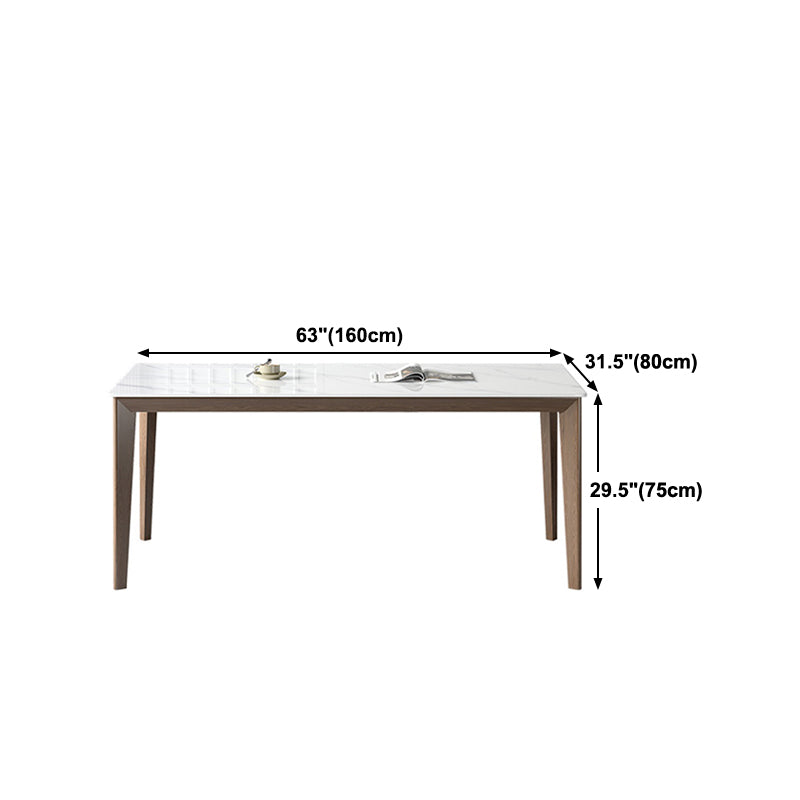 1/3/4/5 Pieces Ash Wood Dining Table Set with White Sintered Stone Top Modern Dinette Set Clearhalo 'Dining Room Sets' 'Dining Tables & Seating' 'dining_room_set' 'furn' 'furn_dining_room_set' 'Furniture' 'furniture_dining_room_set' 'Kitchen & Dining Furniture' 'kitchen&dining_furn' 'kitchen' 4556634
