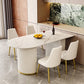 Glam 1/2/4/5/7 Pieces Table and Chair Set White Dining Table with Chairs Clearhalo 'Dining Room Sets' 'Dining Tables & Seating' 'dining_room_set' 'furn' 'furn_dining_room_set' 'Furniture' 'furniture_dining_room_set' 'Kitchen & Dining Furniture' 'kitchen&dining_furn' 'kitchen' 4556637