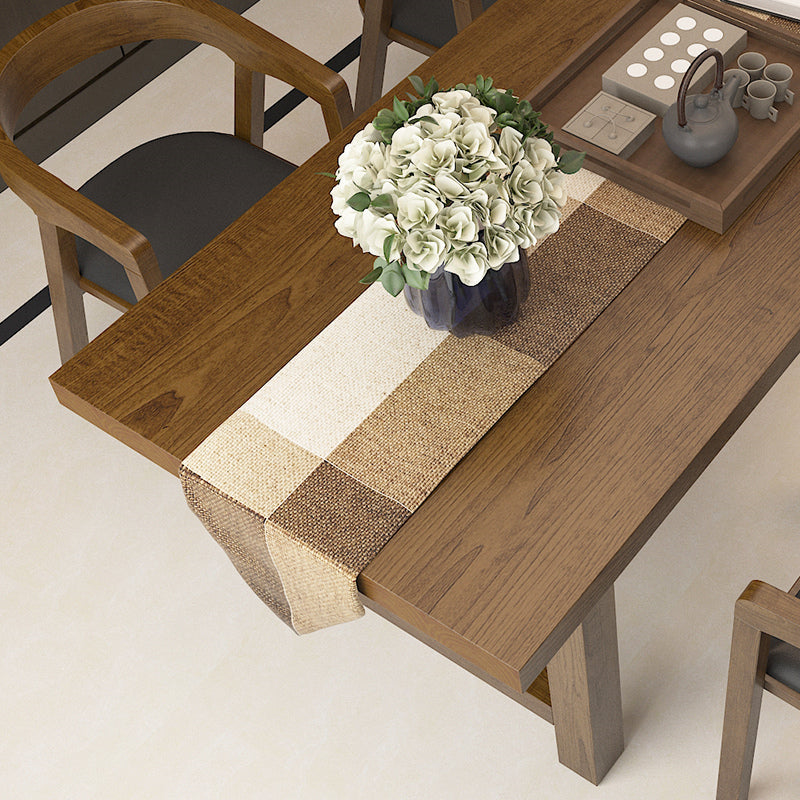 Traditional Rectangle 1/2/5 Pieces Dining Set Wood Trestle Dining Table with Ladder Chair Clearhalo 'Dining Room Sets' 'Dining Tables & Seating' 'dining_room_set' 'furn' 'furn_dining_room_set' 'Furniture' 'furniture_dining_room_set' 'Kitchen & Dining Furniture' 'kitchen&dining_furn' 'kitchen' 4556663