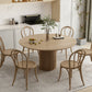 Round Pedestal Casual Dining Table Wood Color Fixed Table with Pinewood Solid Wood Clearhalo ' dining_table' 'Dining Tables & Seating' 'Dining Tables' 'furn' 'furn_dining_table' 'Furniture' 'furniture_dining_table' 'Kitchen & Dining Furniture' 'kitchen&dining_furn' 'kitchen' 'kitchen_dining_table' 4556693