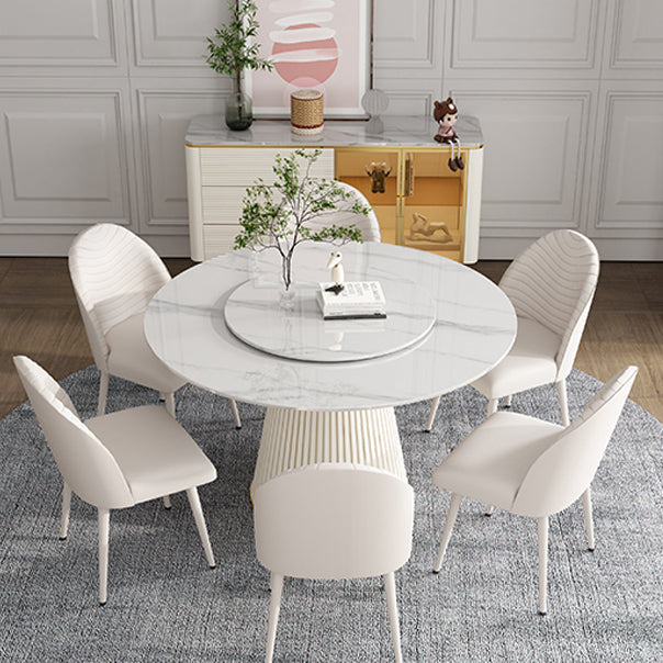 Round Stone Dining Site Table Traditional Luxury Pedestal Casual Furniture Clearhalo ' dining_table' 'Dining Tables & Seating' 'Dining Tables' 'furn' 'furn_dining_table' 'Furniture' 'furniture_dining_table' 'Kitchen & Dining Furniture' 'kitchen&dining_furn' 'kitchen' 'kitchen_dining_table' 4556713