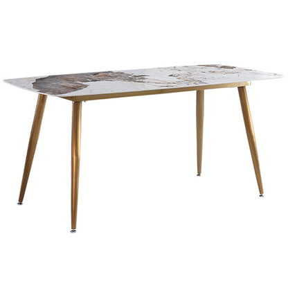 Rectangle Stone Dining Site Table Traditional Luxury Furniture with 4 Legs Without Chairs Clearhalo ' dining_table' 'Dining Tables & Seating' 'Dining Tables' 'furn' 'furn_dining_table' 'Furniture' 'furniture_dining_table' 'Kitchen & Dining Furniture' 'kitchen&dining_furn' 'kitchen' 'kitchen_dining_table' 4556726