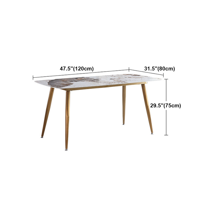 Rectangle Stone Dining Site Table Traditional Luxury Furniture with 4 Legs Clearhalo ' dining_table' 'Dining Tables & Seating' 'Dining Tables' 'furn' 'furn_dining_table' 'Furniture' 'furniture_dining_table' 'Kitchen & Dining Furniture' 'kitchen&dining_furn' 'kitchen' 'kitchen_dining_table' 4556734