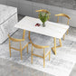 Rectangle Glam Style Dining Table Double Pedestal Table with Sintered Stone White 70.9"L x 31.5"W x 29.5"H Without Chairs Clearhalo ' dining_table' 'Dining Tables & Seating' 'Dining Tables' 'furn' 'furn_dining_table' 'Furniture' 'furniture_dining_table' 'Kitchen & Dining Furniture' 'kitchen&dining_furn' 'kitchen' 'kitchen_dining_table' 4556755