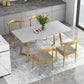 Rectangle Glam Style Dining Table Double Pedestal Table with Sintered Stone Gray 70.9"L x 31.5"W x 29.5"H Without Chairs Clearhalo ' dining_table' 'Dining Tables & Seating' 'Dining Tables' 'furn' 'furn_dining_table' 'Furniture' 'furniture_dining_table' 'Kitchen & Dining Furniture' 'kitchen&dining_furn' 'kitchen' 'kitchen_dining_table' 4556756