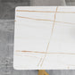 Rectangle Glam Style Dining Table Double Pedestal Table with Sintered Stone Clearhalo ' dining_table' 'Dining Tables & Seating' 'Dining Tables' 'furn' 'furn_dining_table' 'Furniture' 'furniture_dining_table' 'Kitchen & Dining Furniture' 'kitchen&dining_furn' 'kitchen' 'kitchen_dining_table' 4556762