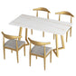 Rectangle Glam Style Dining Table Double Pedestal Table with Sintered Stone Clearhalo ' dining_table' 'Dining Tables & Seating' 'Dining Tables' 'furn' 'furn_dining_table' 'Furniture' 'furniture_dining_table' 'Kitchen & Dining Furniture' 'kitchen&dining_furn' 'kitchen' 'kitchen_dining_table' 4556764