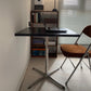 Solid Wood Dining Table Industrial Home Use Dining Table with Stainless Steel Base 27.6"L x 27.6"W x 29.5"H Square Black Clearhalo ' dining_table' 'Dining Tables & Seating' 'Dining Tables' 'Furniture' 'furniture_dining_table' 'Kitchen & Dining Furniture' 'kitchen&dining_furn' 'kitchen' 'kitchen_dining_table' 4556785