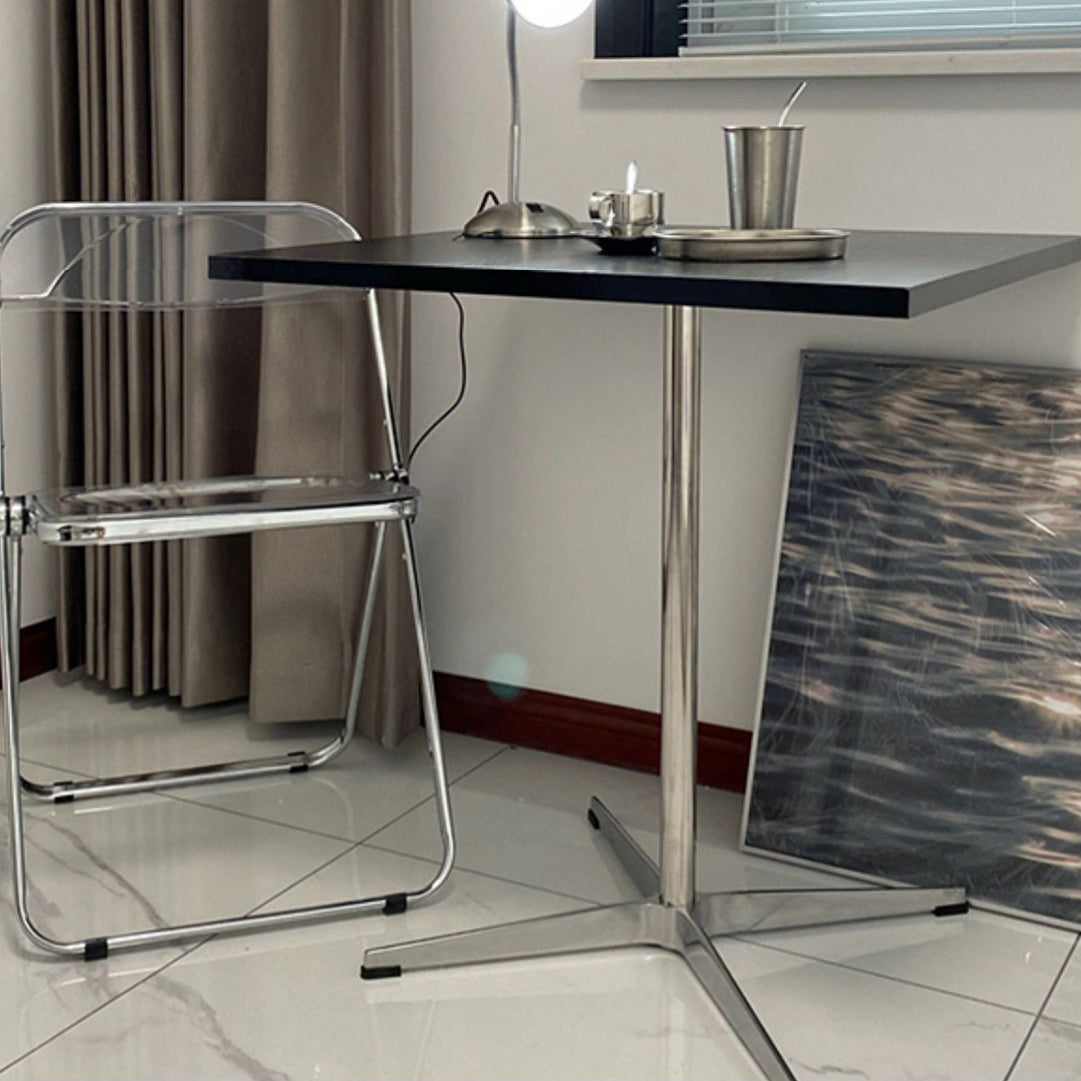 Solid Wood Dining Table Industrial Home Use Dining Table with Stainless Steel Base Clearhalo ' dining_table' 'Dining Tables & Seating' 'Dining Tables' 'Furniture' 'furniture_dining_table' 'Kitchen & Dining Furniture' 'kitchen&dining_furn' 'kitchen' 'kitchen_dining_table' 4556787