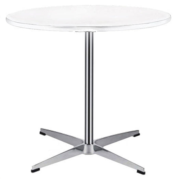 Solid Wood Dining Table Industrial Home Use Dining Table with Stainless Steel Base Round White Clearhalo ' dining_table' 'Dining Tables & Seating' 'Dining Tables' 'Furniture' 'furniture_dining_table' 'Kitchen & Dining Furniture' 'kitchen&dining_furn' 'kitchen' 'kitchen_dining_table' 4556793