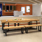Solid Wood Dining Table Industrial Rectangle Dining Table with Black Frame 126"L x 47.2"W x 29.5"H Without Chairs Clearhalo ' dining_table' 'Dining Tables & Seating' 'Dining Tables' 'furn' 'furn_dining_table' 'Furniture' 'furniture_dining_table' 'Kitchen & Dining Furniture' 'kitchen&dining_furn' 'kitchen' 'kitchen_dining_table' 4556815