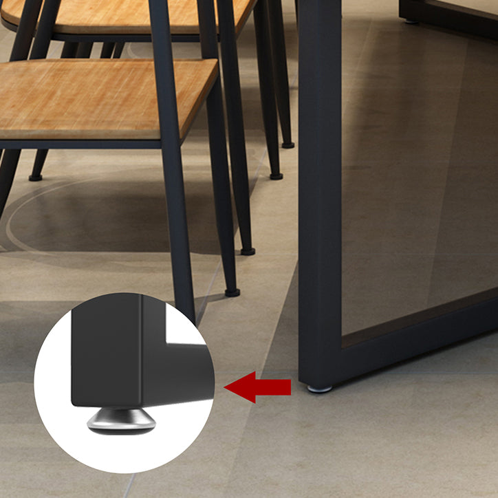 Solid Wood Dining Table Industrial Rectangle Dining Table with Black Frame Clearhalo ' dining_table' 'Dining Tables & Seating' 'Dining Tables' 'furn' 'furn_dining_table' 'Furniture' 'furniture_dining_table' 'Kitchen & Dining Furniture' 'kitchen&dining_furn' 'kitchen' 'kitchen_dining_table' 4556820