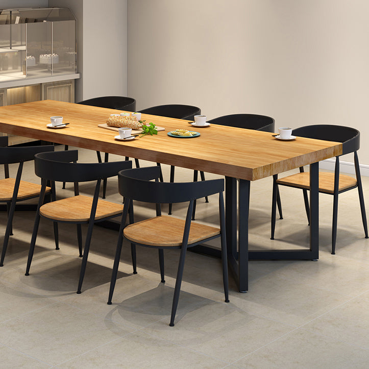 Solid Wood Dining Table Industrial Rectangle Dining Table with Black Frame Clearhalo ' dining_table' 'Dining Tables & Seating' 'Dining Tables' 'furn' 'furn_dining_table' 'Furniture' 'furniture_dining_table' 'Kitchen & Dining Furniture' 'kitchen&dining_furn' 'kitchen' 'kitchen_dining_table' 4556821