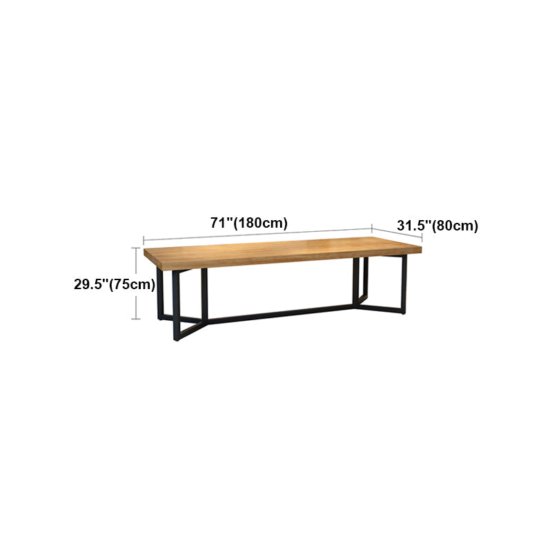 Solid Wood Dining Table Industrial Rectangle Dining Table with Black Frame Clearhalo ' dining_table' 'Dining Tables & Seating' 'Dining Tables' 'furn' 'furn_dining_table' 'Furniture' 'furniture_dining_table' 'Kitchen & Dining Furniture' 'kitchen&dining_furn' 'kitchen' 'kitchen_dining_table' 4556826