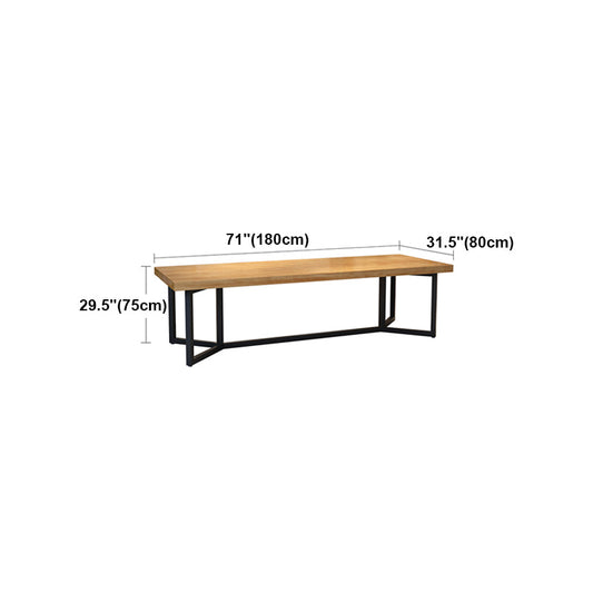 Solid Wood Dining Table Industrial Rectangle Dining Table with Black Frame Clearhalo ' dining_table' 'Dining Tables & Seating' 'Dining Tables' 'furn' 'furn_dining_table' 'Furniture' 'furniture_dining_table' 'Kitchen & Dining Furniture' 'kitchen&dining_furn' 'kitchen' 'kitchen_dining_table' 4556826