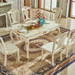 Solid Wood Base Dining Collection Rectangle Dining Table for Dining Room Faux Marble White 59.1"L x 35.4"W x 29.5"H Clearhalo ' dining_table' 'Dining Tables & Seating' 'Dining Tables' 'furn' 'furn_dining_table' 'Furniture' 'furniture_dining_table' 'Kitchen & Dining Furniture' 'kitchen&dining_furn' 'kitchen' 'kitchen_dining_table' 4556834