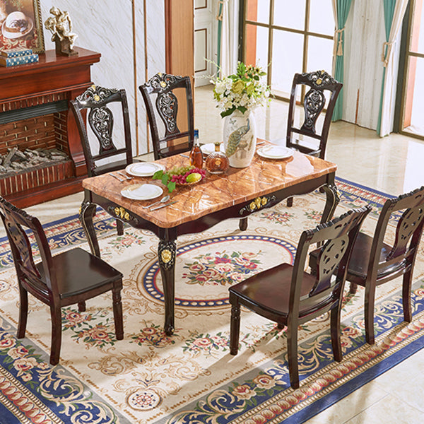 Solid Wood Base Dining Collection Rectangle Dining Table for Dining Room Clearhalo ' dining_table' 'Dining Tables & Seating' 'Dining Tables' 'furn' 'furn_dining_table' 'Furniture' 'furniture_dining_table' 'Kitchen & Dining Furniture' 'kitchen&dining_furn' 'kitchen' 'kitchen_dining_table' 4556842