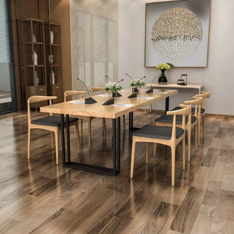 Pine Solid Wood Dining Room Collection Traditional Luxury Rectangle Table Black-Brown 78.7"L x 31.5"W x 29.5"H Without Chairs Clearhalo ' dining_table' 'Dining Tables & Seating' 'Dining Tables' 'furn' 'furn_dining_table' 'Furniture' 'furniture_dining_table' 'Kitchen & Dining Furniture' 'kitchen&dining_furn' 'kitchen' 'kitchen_dining_table' 4556851