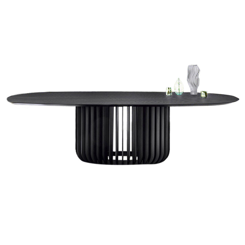 Solid Wood Dining Table Simplicity Pedestal Table for Dining Room Black Without Chairs Clearhalo ' dining_table' 'Dining Tables & Seating' 'Dining Tables' 'furn' 'furn_dining_table' 'Furniture' 'furniture_dining_table' 'Kitchen & Dining Furniture' 'kitchen&dining_furn' 'kitchen' 'kitchen_dining_table' 4556866