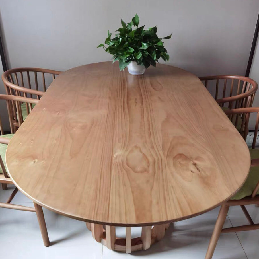 Solid Wood Dining Table Simplicity Pedestal Table for Dining Room Clearhalo ' dining_table' 'Dining Tables & Seating' 'Dining Tables' 'furn' 'furn_dining_table' 'Furniture' 'furniture_dining_table' 'Kitchen & Dining Furniture' 'kitchen&dining_furn' 'kitchen' 'kitchen_dining_table' 4556873