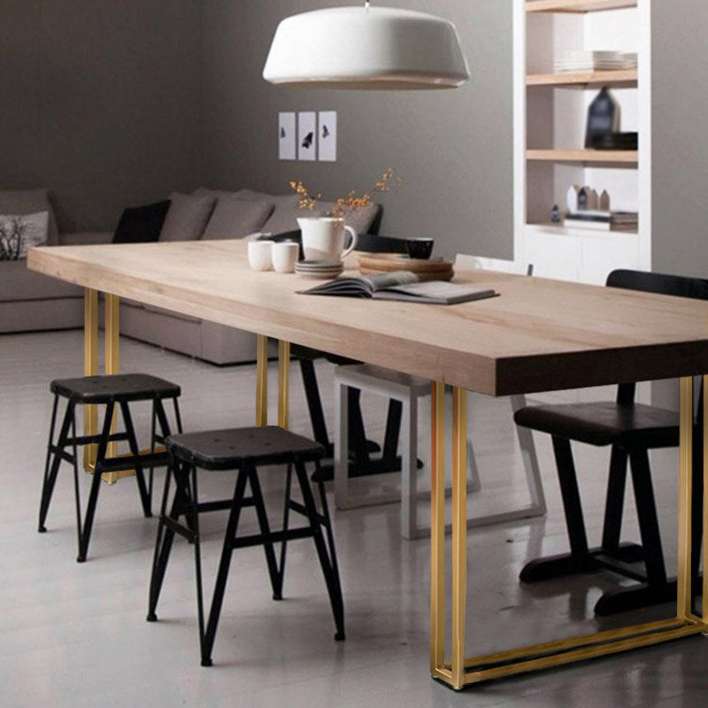 Rectangle Double Pedestal Luxury Dining Table Fixed Table of Pine Solid Wood Natural Without Chairs Clearhalo ' dining_table' 'Dining Tables & Seating' 'Dining Tables' 'furn' 'furn_dining_table' 'Furniture' 'furniture_dining_table' 'Kitchen & Dining Furniture' 'kitchen&dining_furn' 'kitchen' 'kitchen_dining_table' 4556883